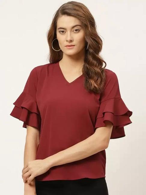 one femme maroon top