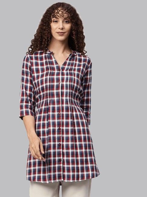 one femme multicolour check tunic