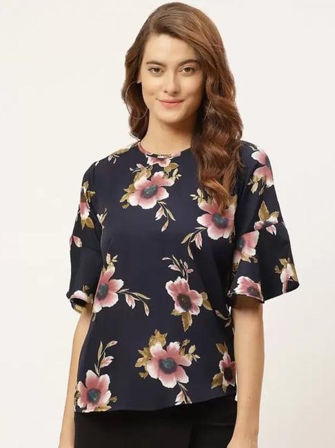 one femme navy printed top