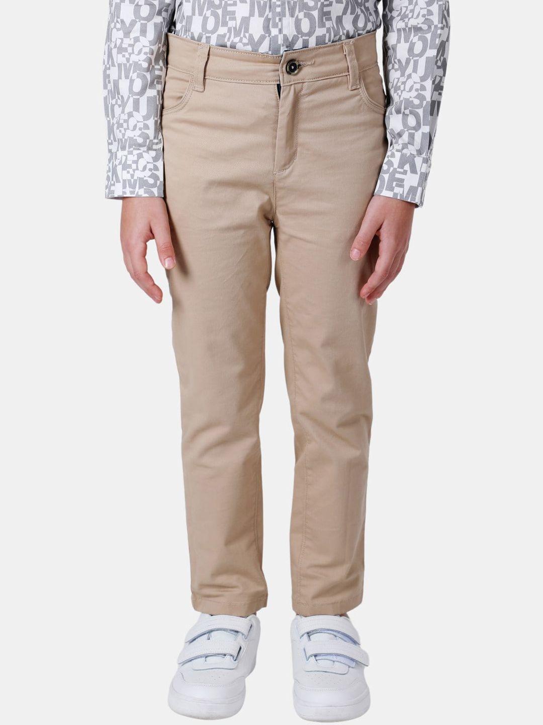 one friday boys beige relaxed cotton trousers
