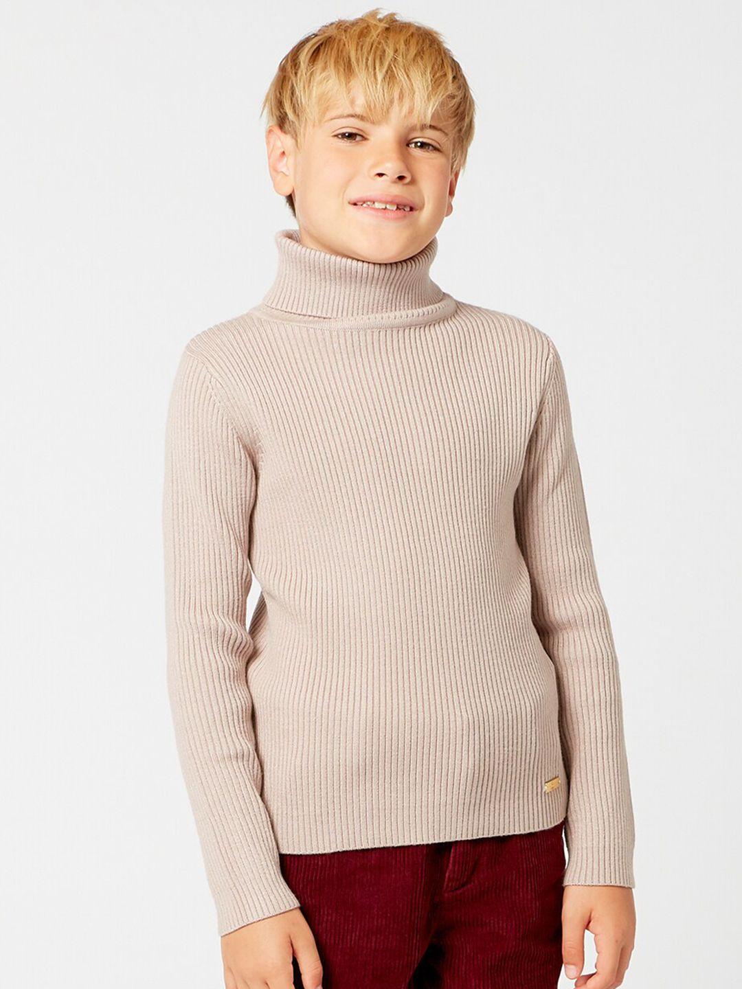 one friday boys beige ribbed pullover