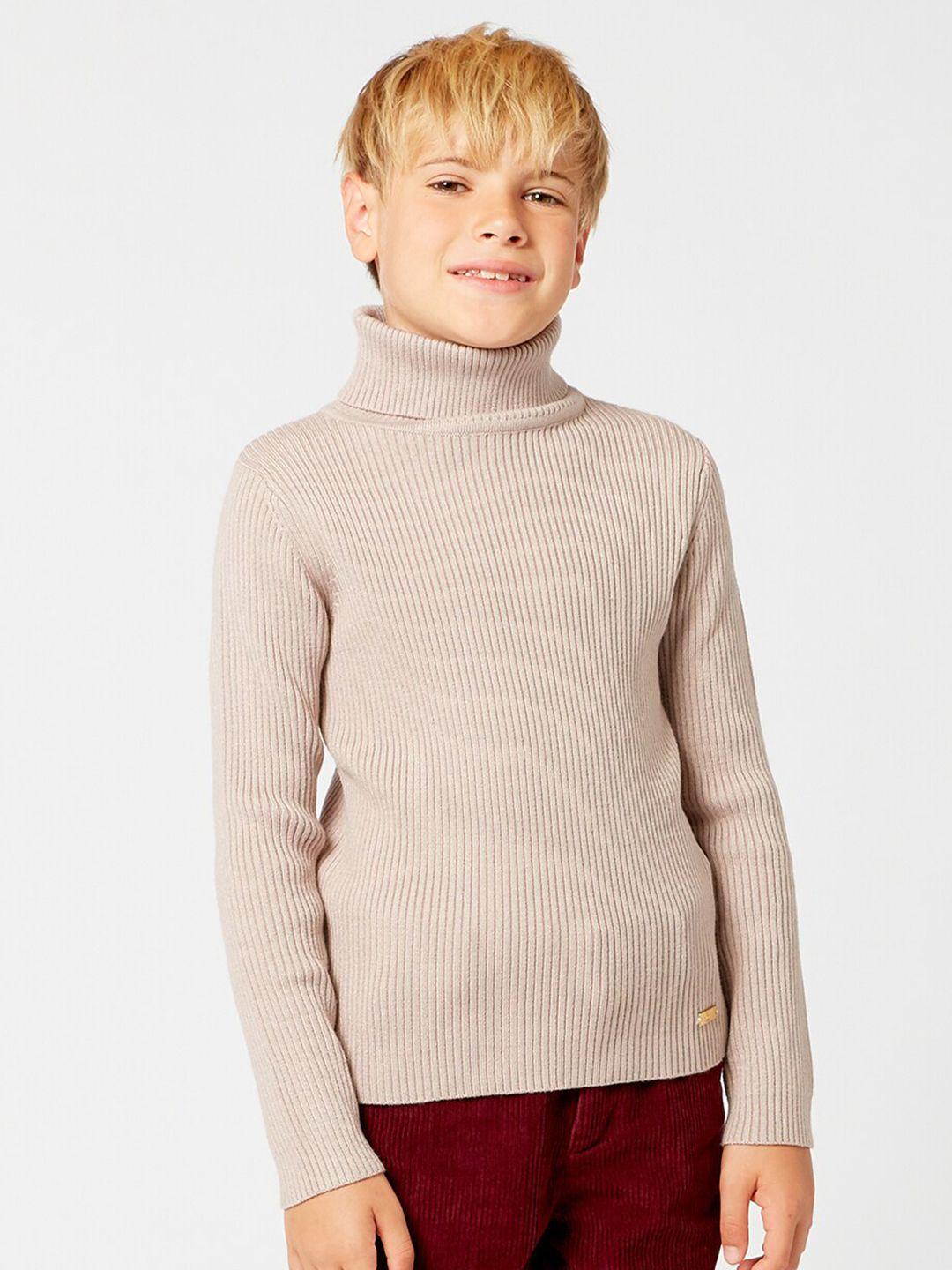 one friday boys beige ribbed pullover