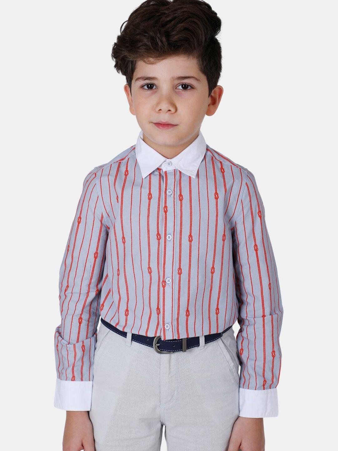 one friday boys blue comfort striped casual shirt