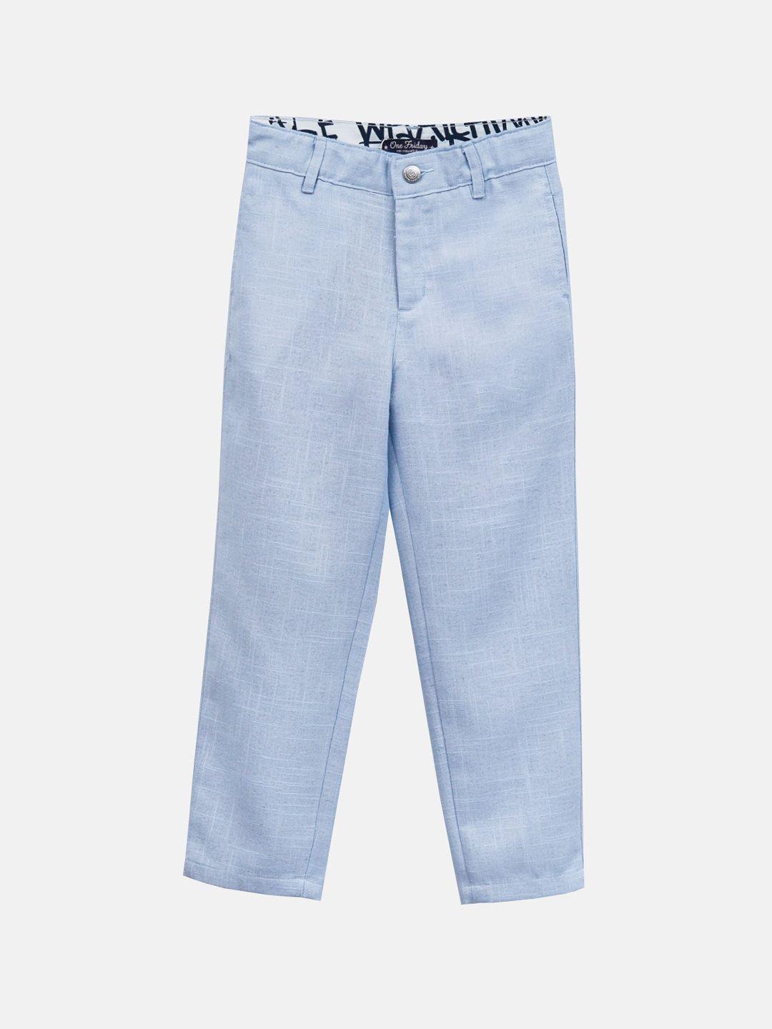 one friday boys blue relaxed trousers