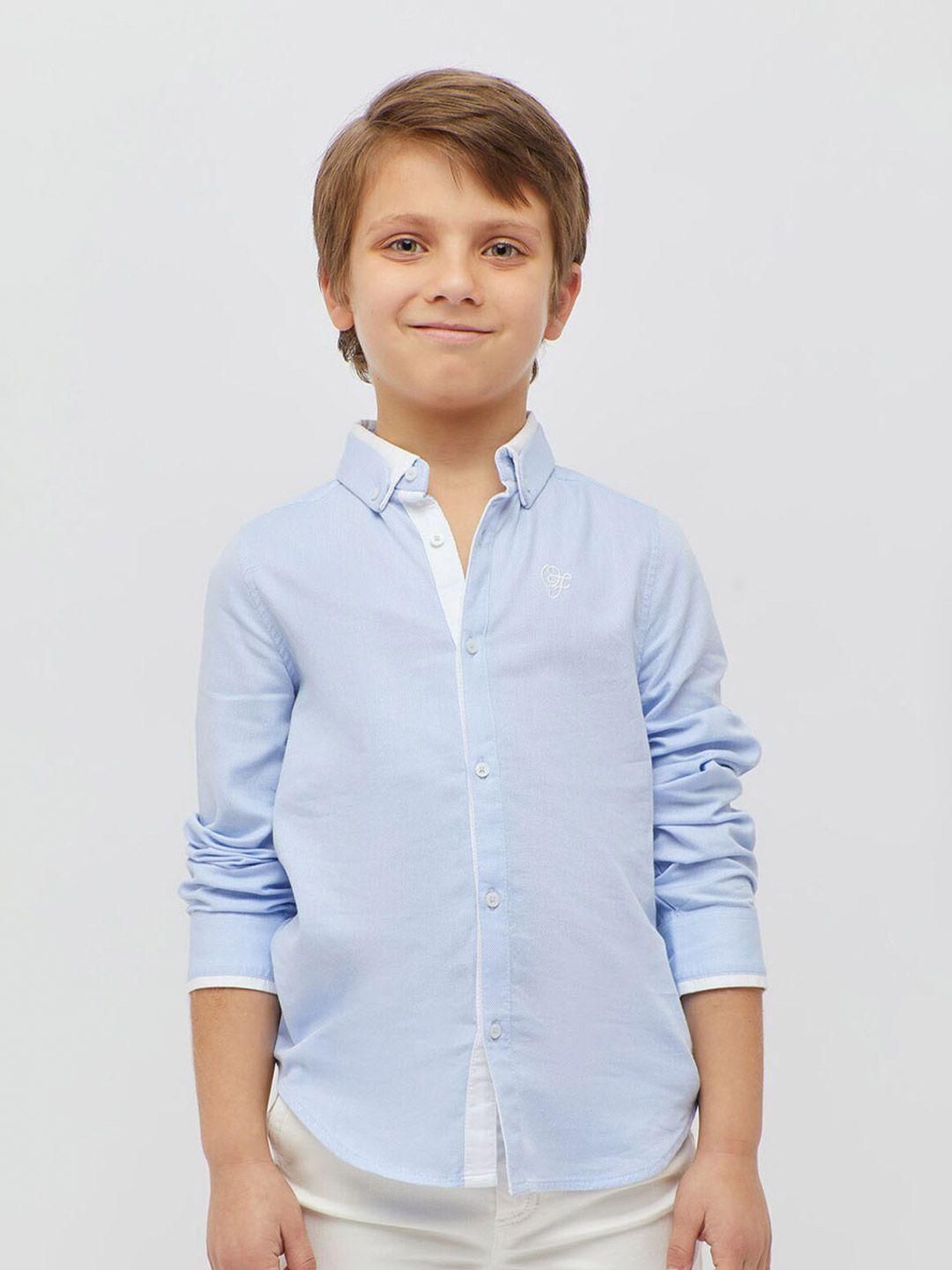 one friday boys button-down collar long sleeves pure cotton formal shirt