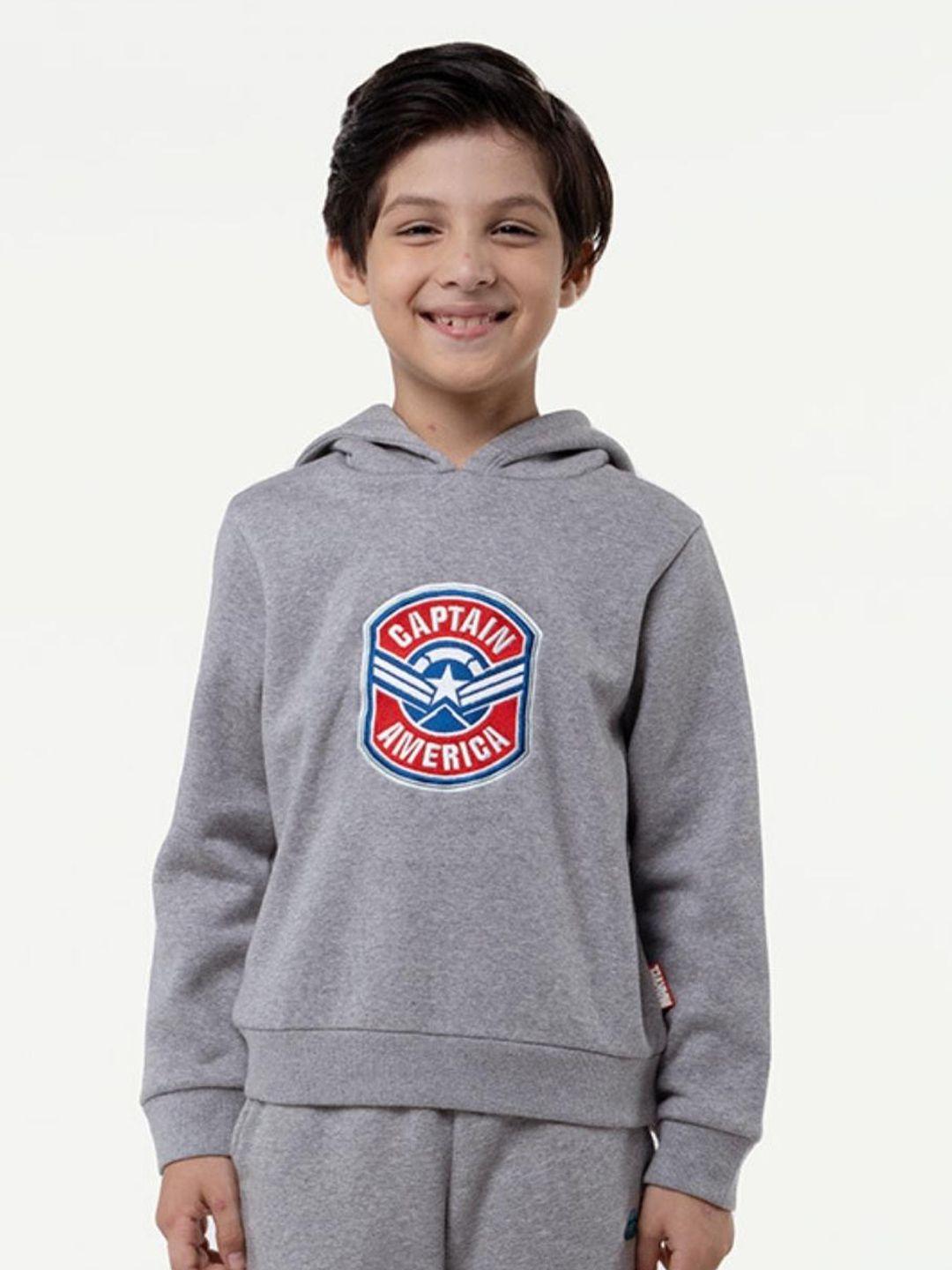 one friday boys captain america embroidered hooded sweatshirt