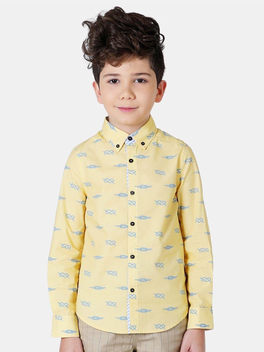 one friday boys conversational printed casual pure cotton shirt