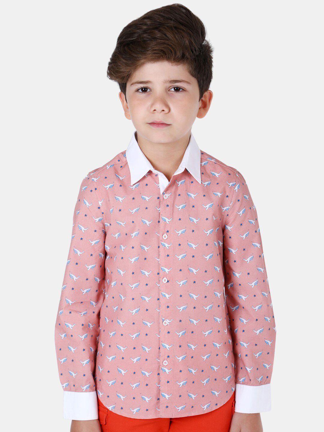 one friday boys conversational printed cotton casual shirt