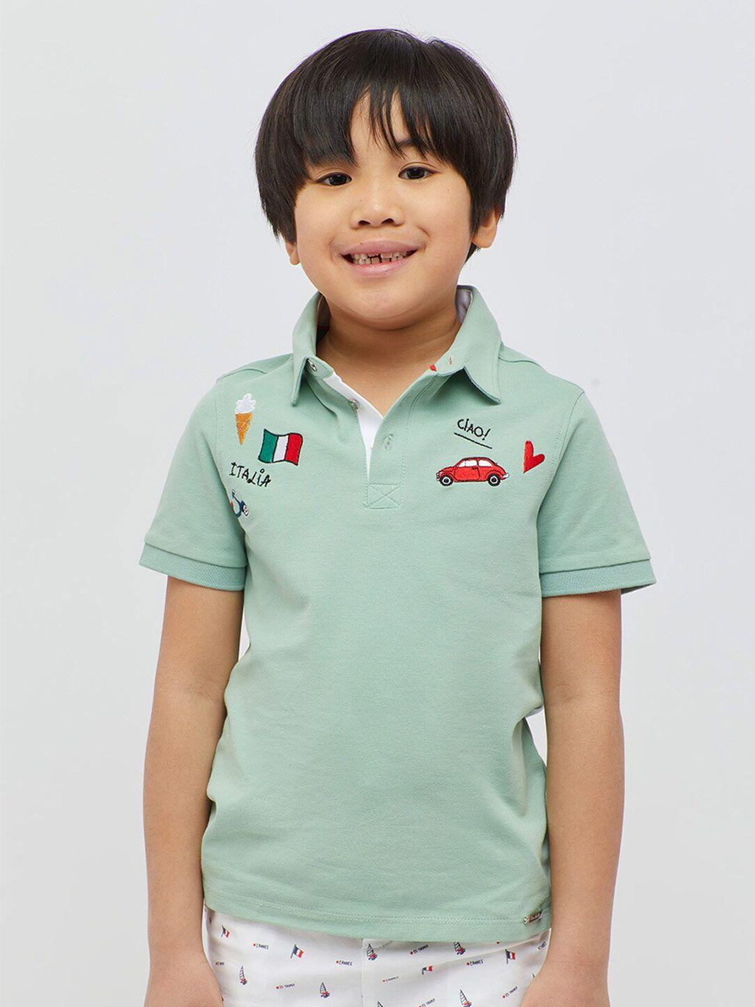 one friday boys graphic printed polo collar t-shirt