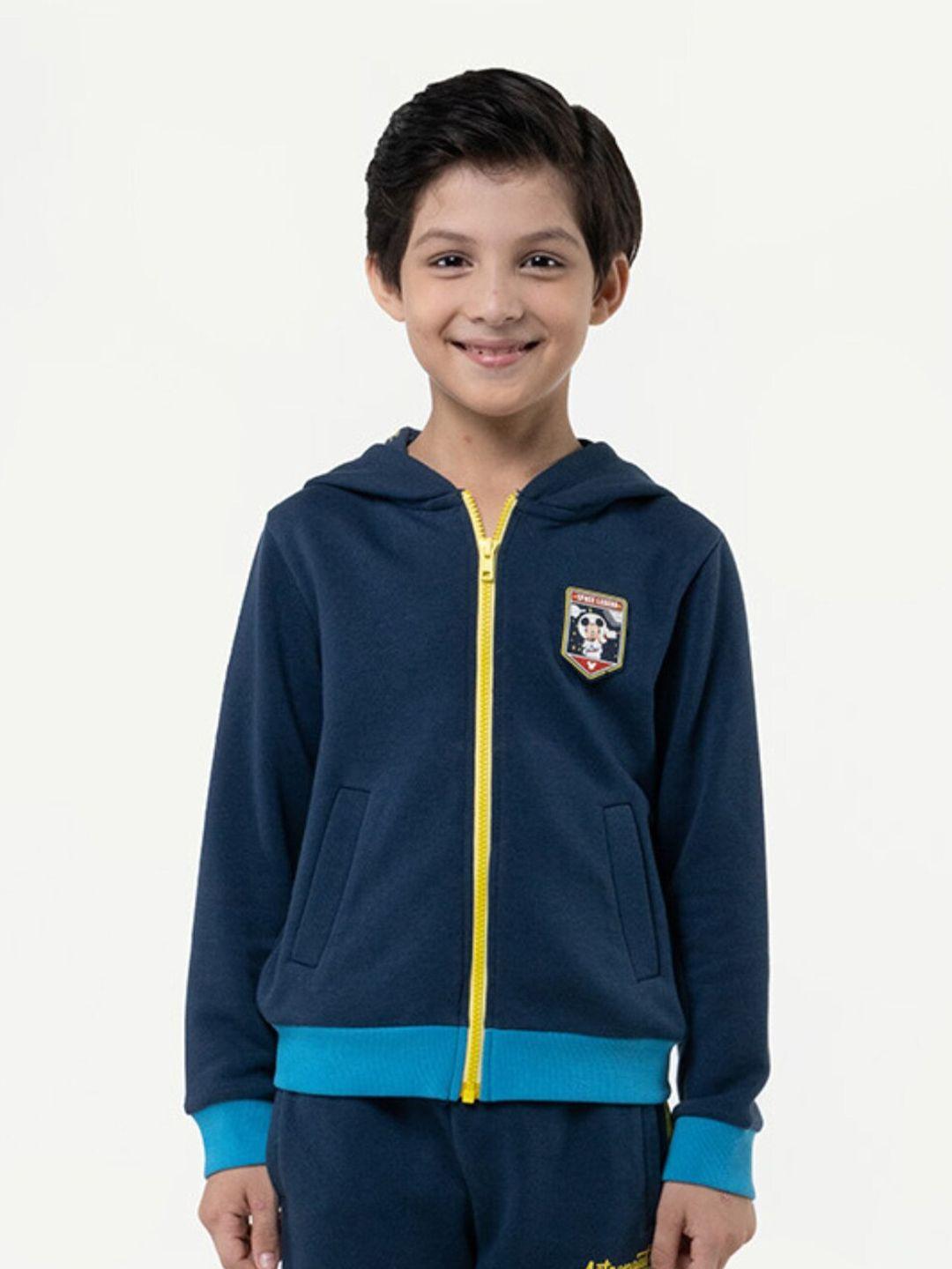 one friday boys mickey mouse applique hooded front-open sweatshirt