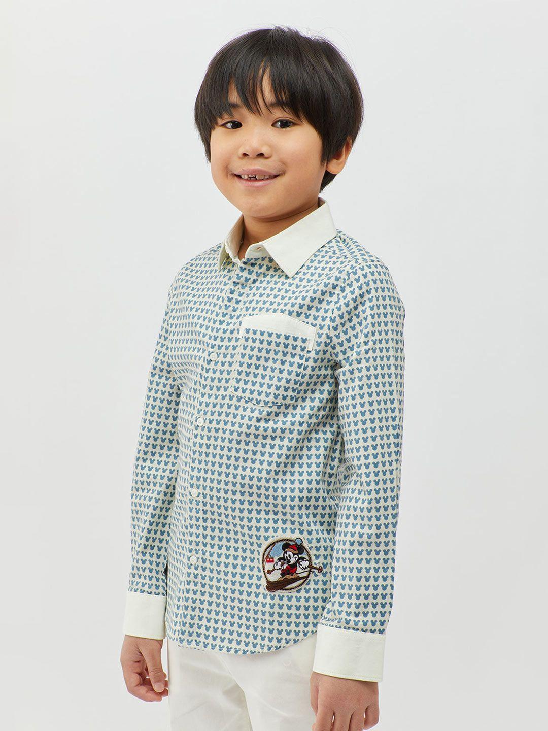 one friday boys mickey mouse printed pure cotton casual shirt