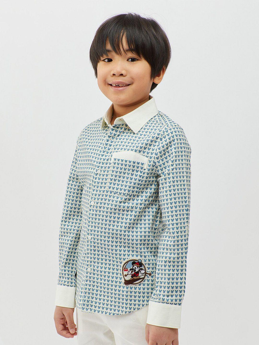 one friday boys mickey mouse printed pure cotton casual shirt