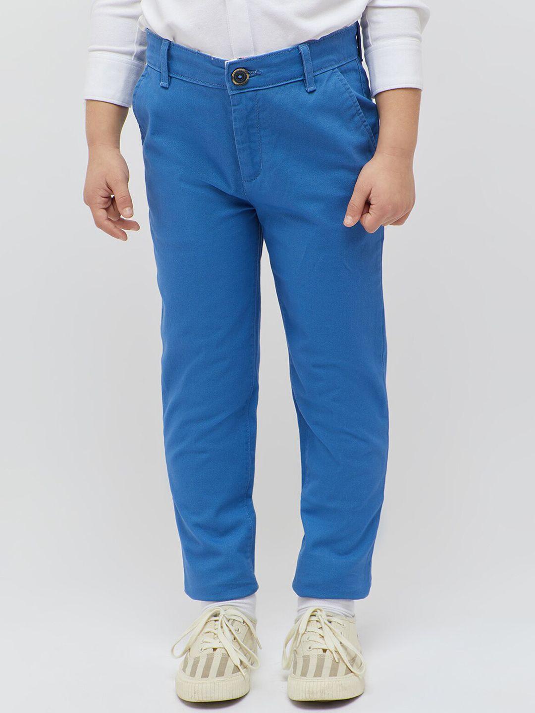 one friday boys mid-rise classic slim fit regular trousers