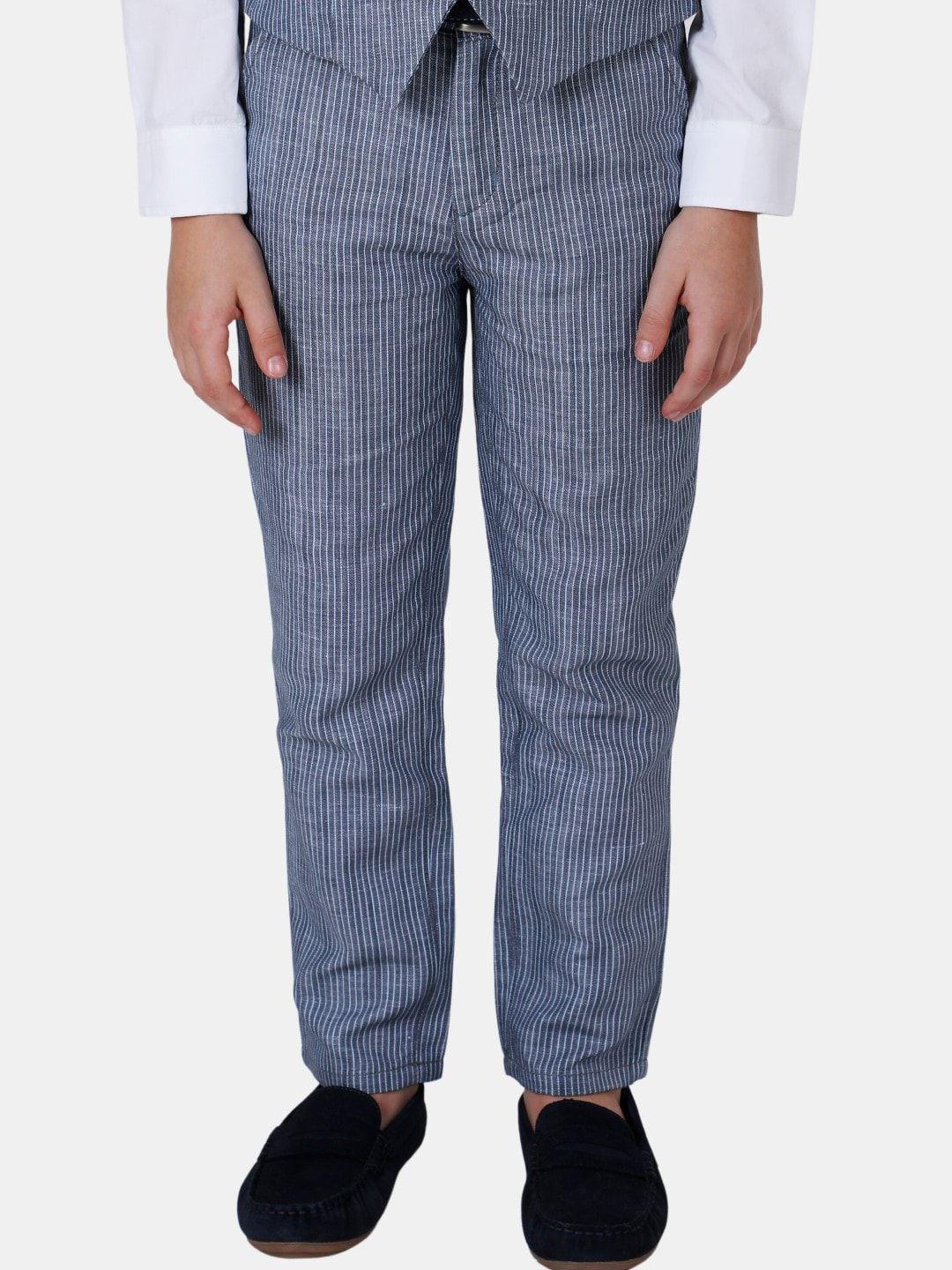 one friday boys striped pure cotton relaxed trousers