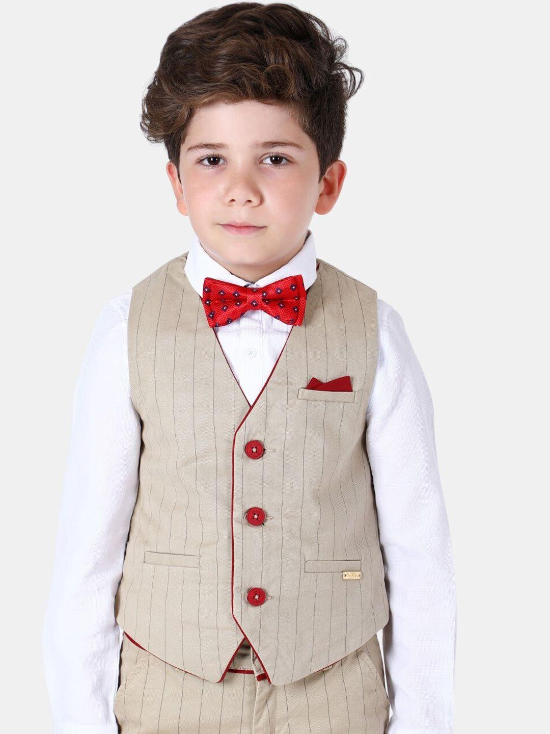 one friday infant striped pure cotton woven party waistcoat