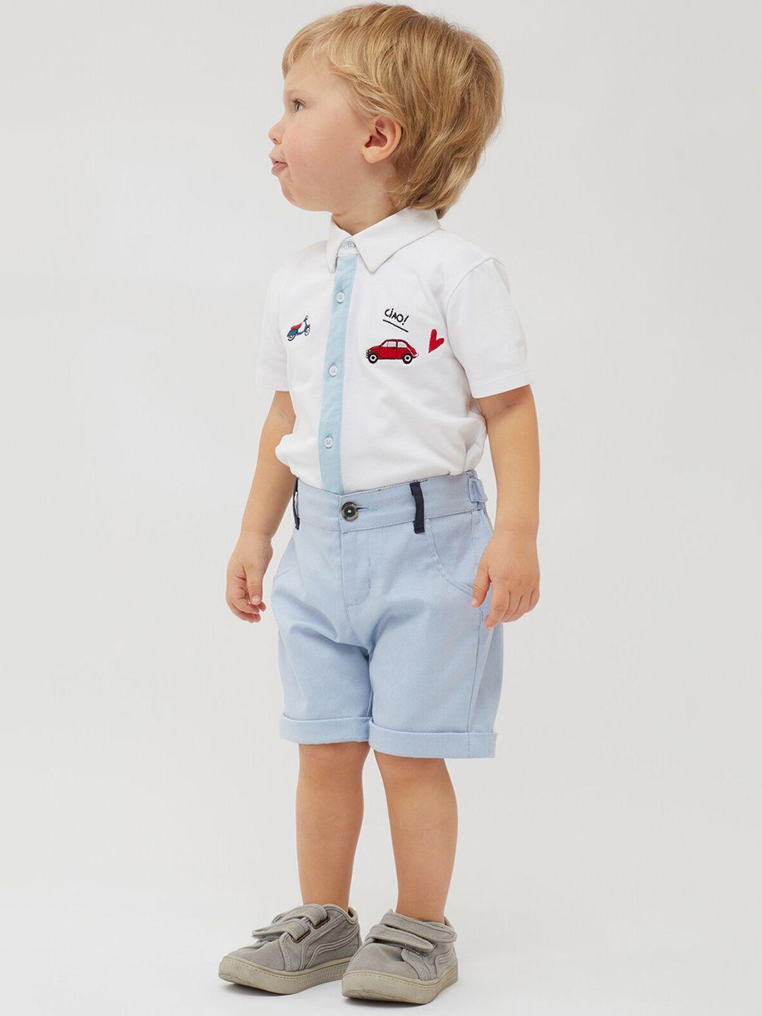 one friday infants boys mid-rise pure cotton shorts