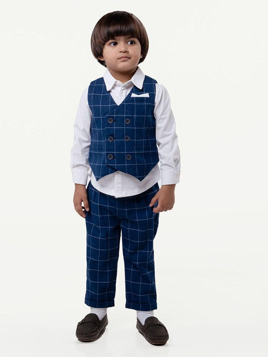one friday shirt with checked trousers & waistcoat