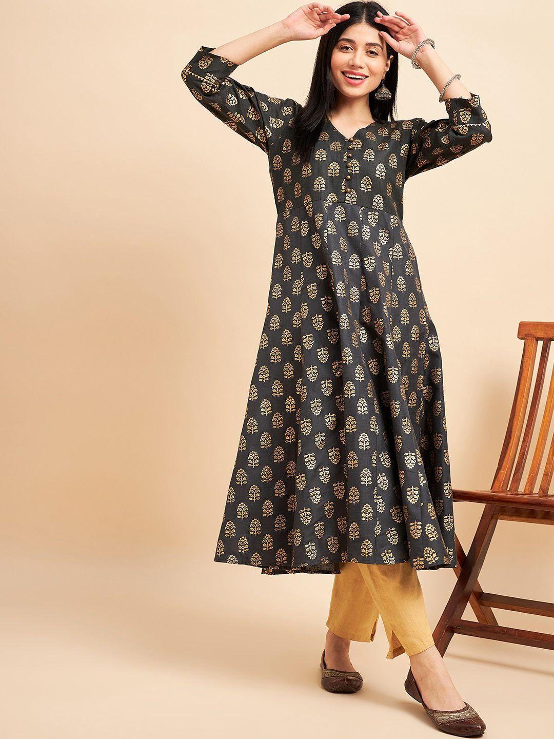 one of a kind printed anarkali kurta