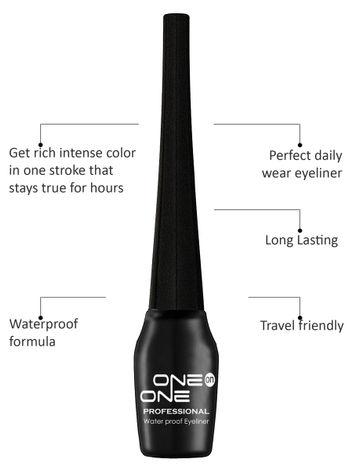 one on one waterproof eyeliner, set of 8 (black, blue, brown, golden, green, silver, purple, white)