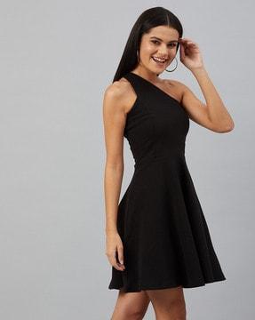one-shoulder skater dress