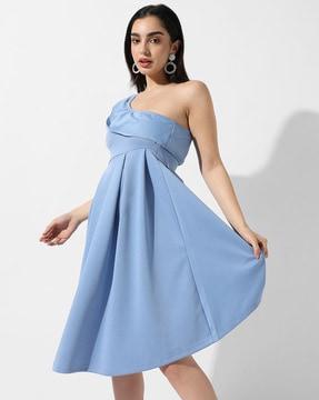 one-shoulder a-line dress