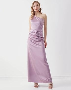 one-shoulder a-line dress