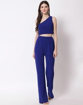 one-shoulder cotton jumpsuit