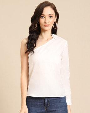 one-shoulder slim fit top