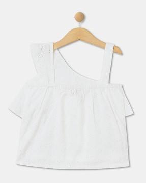 one shoulder top with ruffle detail