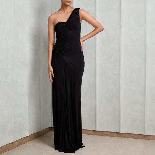 one-shouldered maxi dress