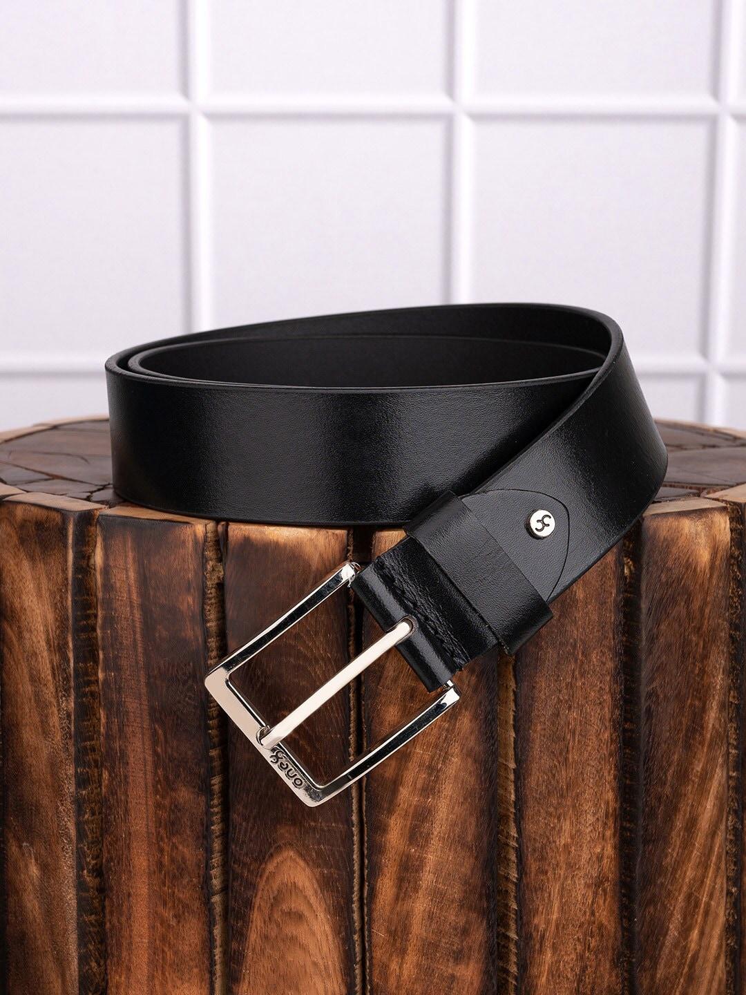 one8 men textured genuine leather belt