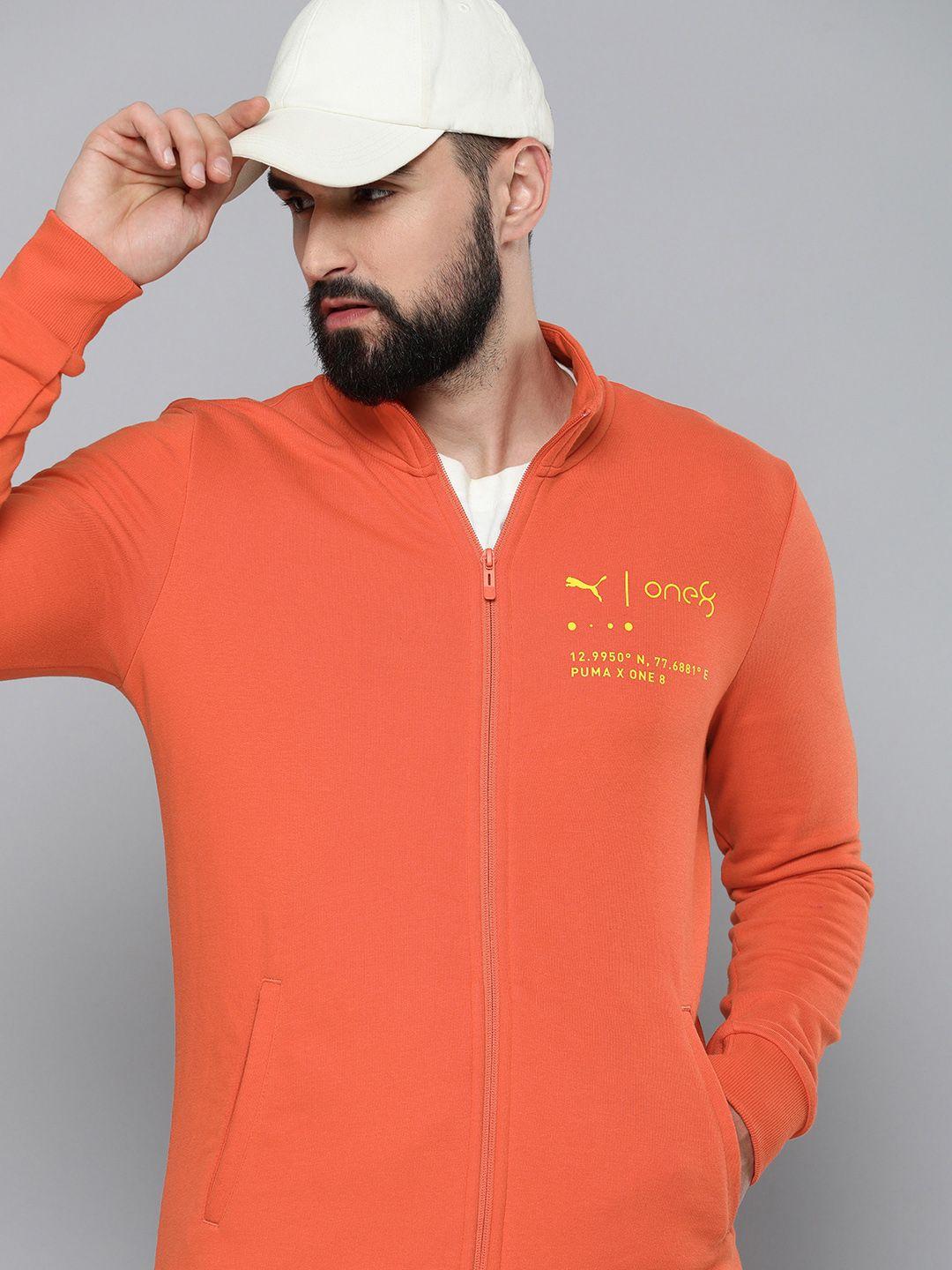 one8 x puma brand logo printed slim fit outdoor sporty jacket