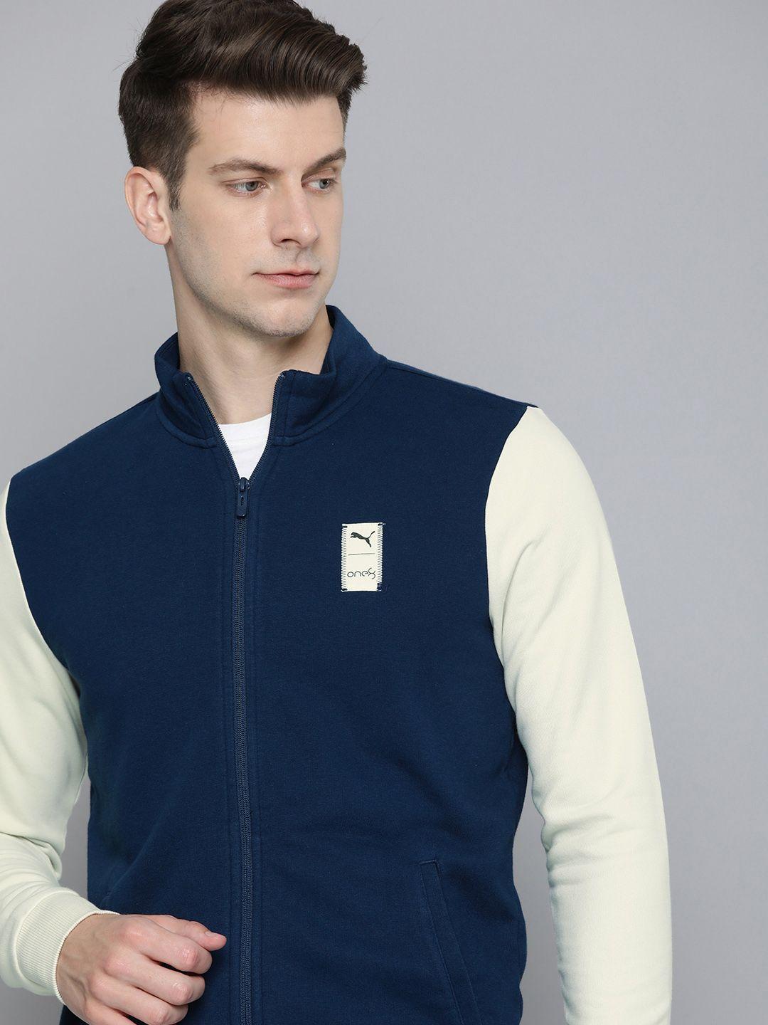 one8 x puma colourblocked full zip outdoor sporty jacket