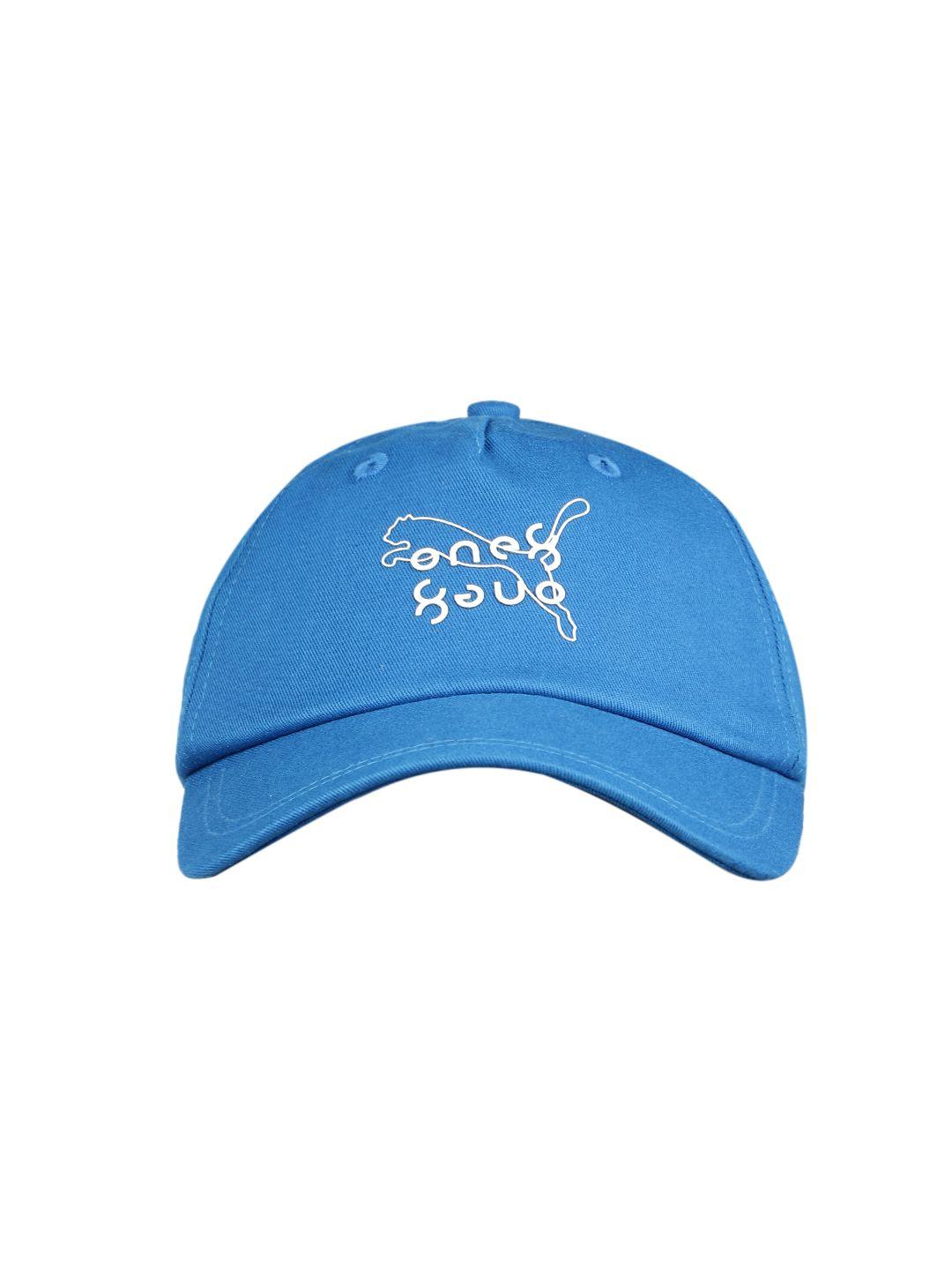 one8 x puma unisex blue brand logo printed snapback cap