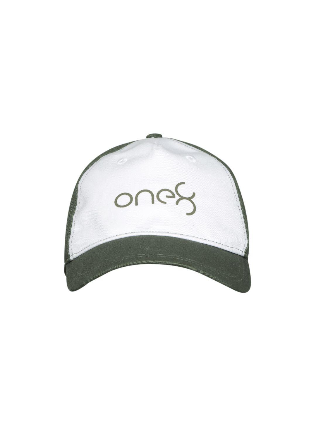 one8 x puma unisex green & white brand logo printed snapback cap