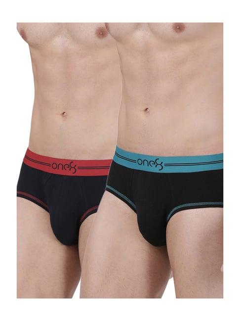 one8 by virat kohli black & navy cotton briefs (pack of 2)