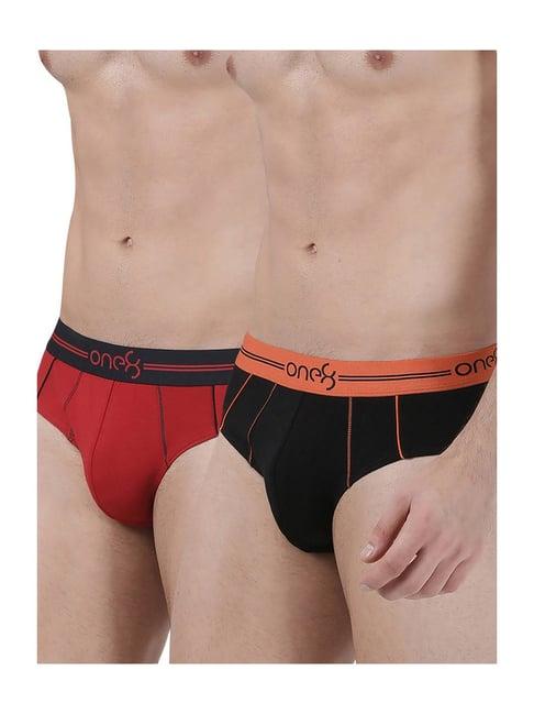 one8 by virat kohli black & red cotton briefs (pack of 2)