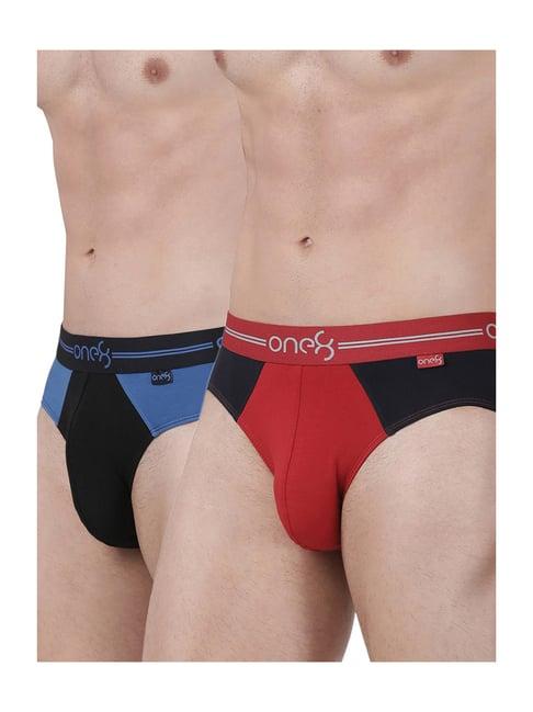 one8 by virat kohli black & red cotton briefs (pack of 2)