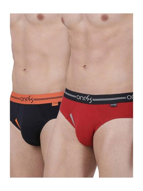 one8 by virat kohli black & red cotton briefs (pack of 2)