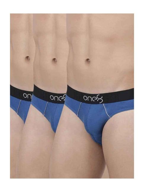 one8 by virat kohli blue cotton briefs (pack of 3)