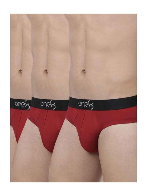 one8 by virat kohli maroon cotton briefs (pack of 3)