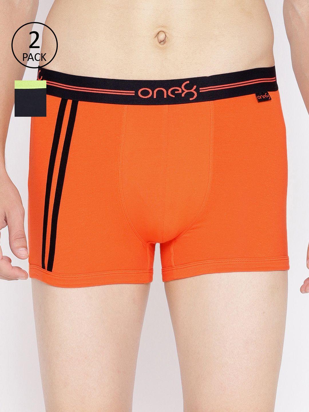 one8 by virat kohli men orange & black solid trunks 10512974-1-10513044-1