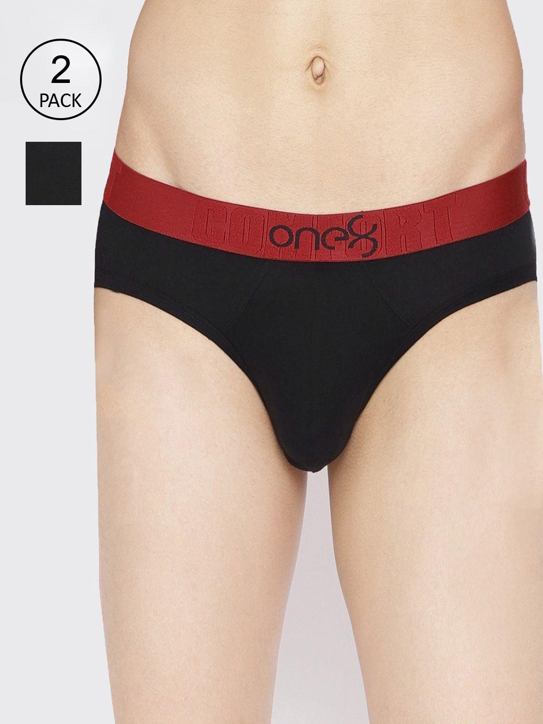 one8 by virat kohli men pack of 2 black solid cotton briefs 104-po2