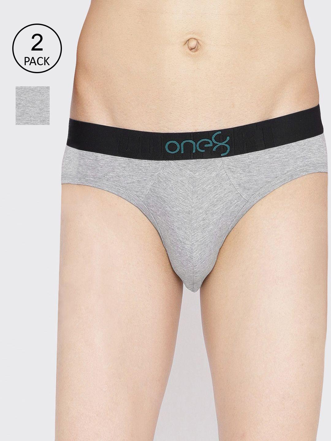 one8 by virat kohli men pack of 2 grey melange solid basic briefs 104-po2