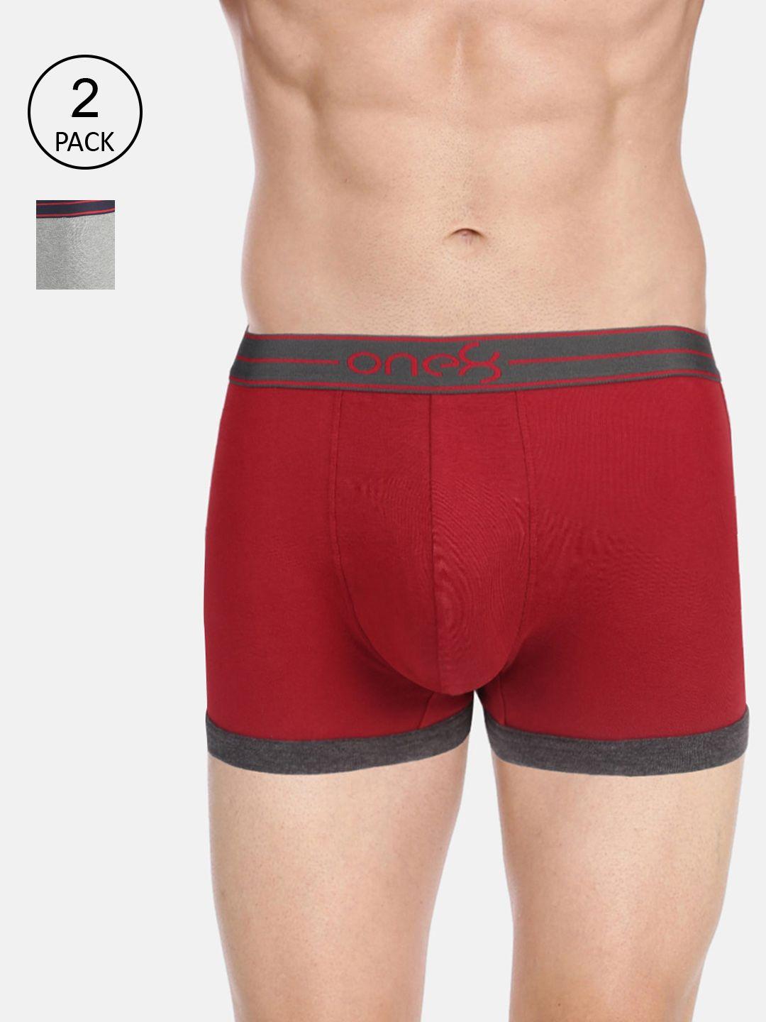 one8 by virat kohli men pack of 2 solid pure combed cotton trunks 115-po2