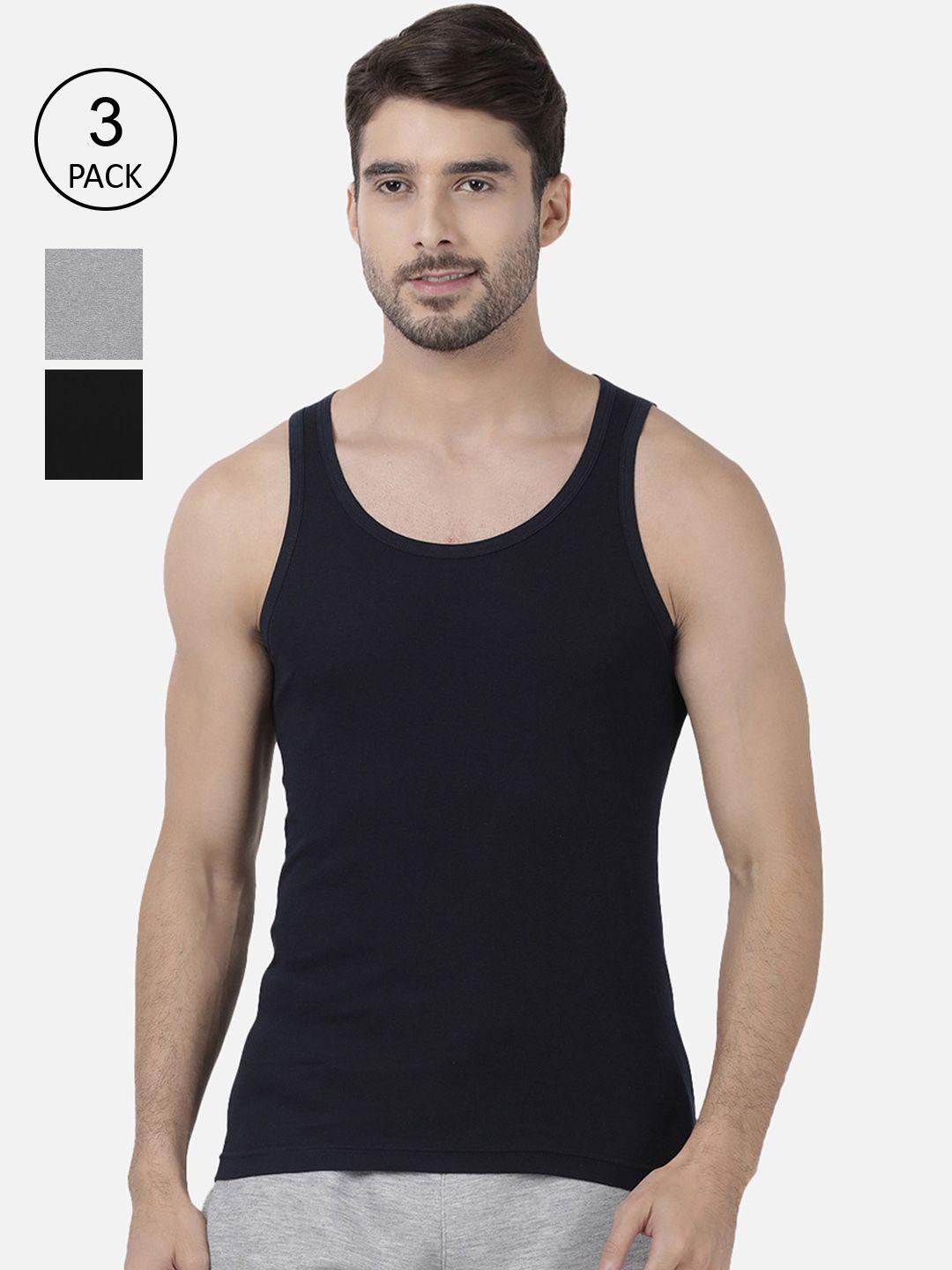 one8 by virat kohli men pack of 3 solid pure super combed cotton basic innerwear vests