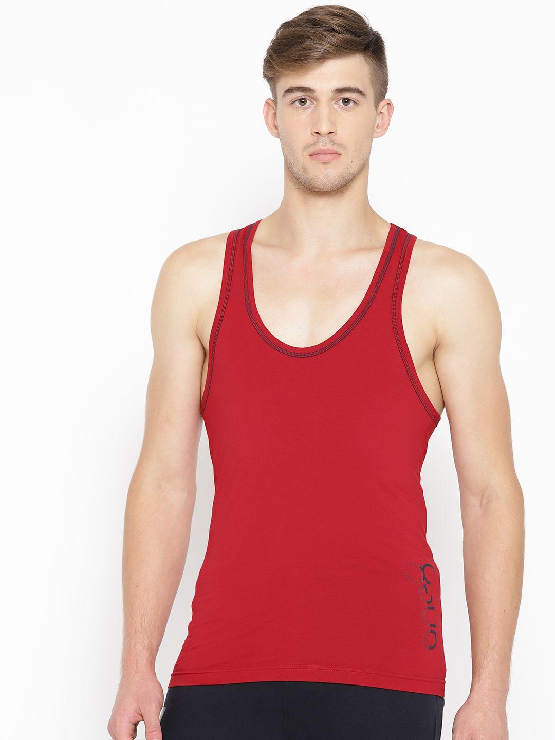one8 by virat kohli men red solid jogging innerwear vest 208