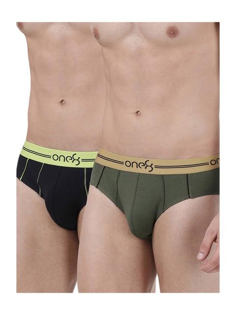 one8 by virat kohli olive & navy cotton briefs (pack of 2)