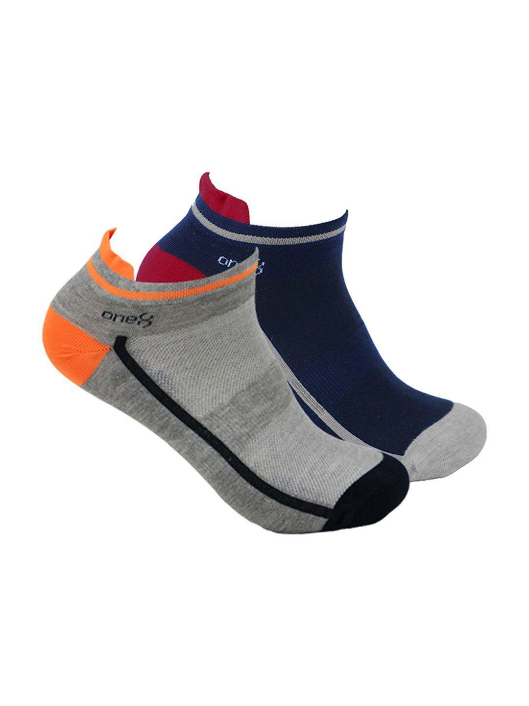 one8 men men pack of 2 assorted cotton ankle-length socks