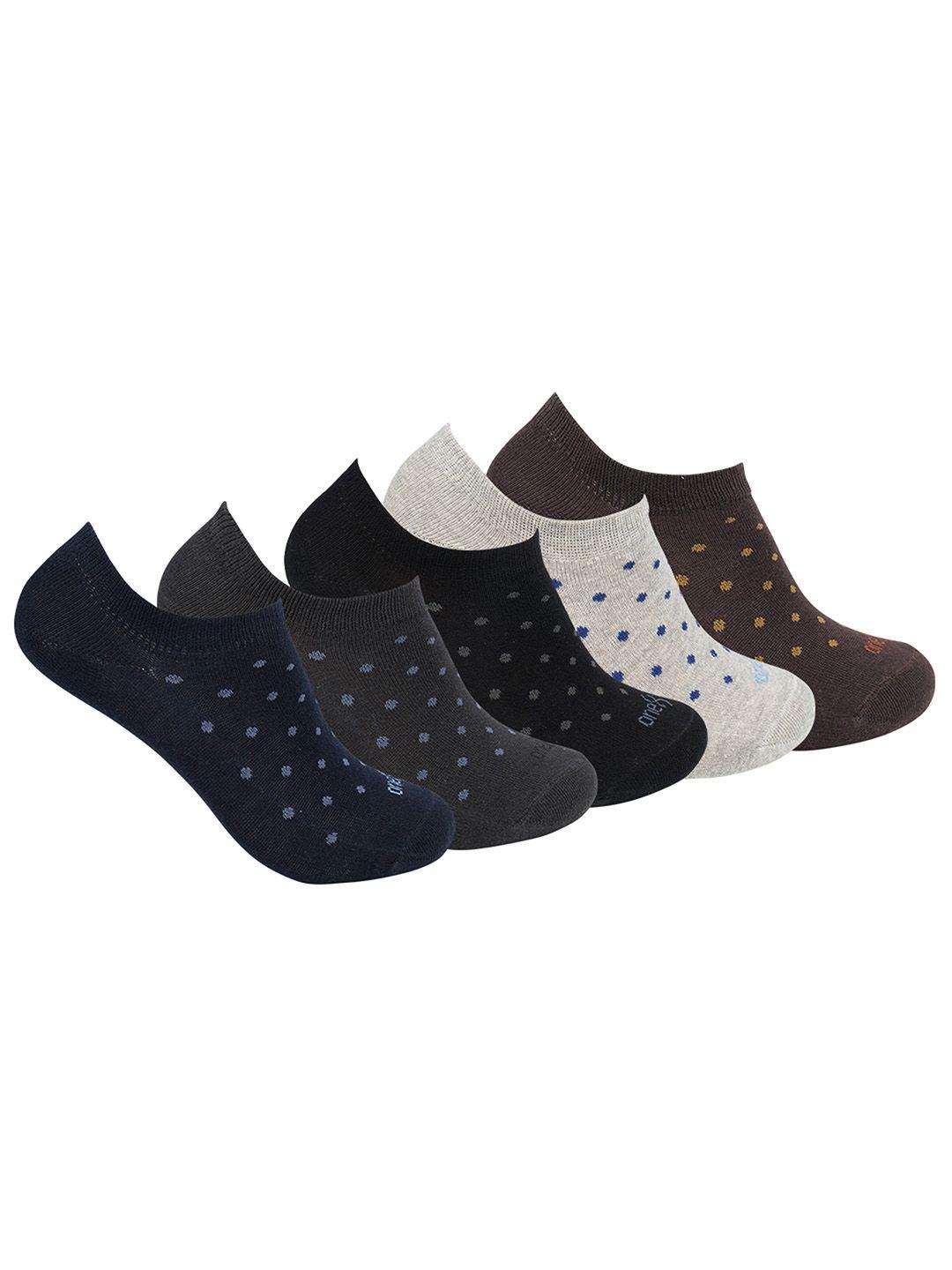 one8 men pack of 5 patterned pure cotton shoe-liner socks